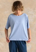 “Himla” jersey top in organic cotton - misty blue