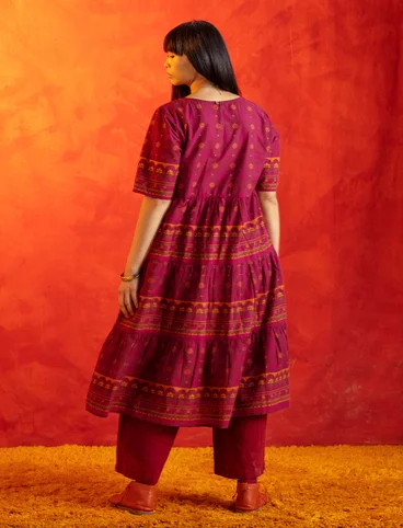 Klänning "Lalita" i ekologisk bomull - purpur