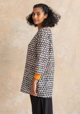 “Vendela” woven organic cotton tunic - black/patterned
