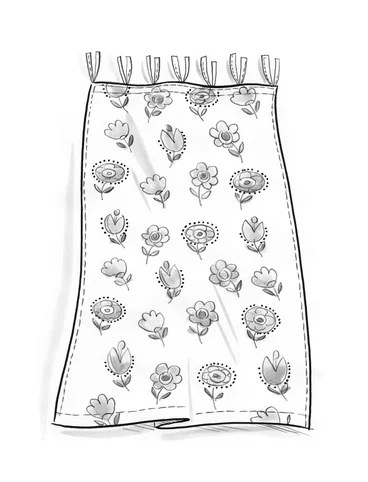 Gardin "Tulipanaros" i økologisk bomuld - vit