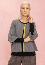 Cardigan in natural dyed organic cotton/wool - iron grey