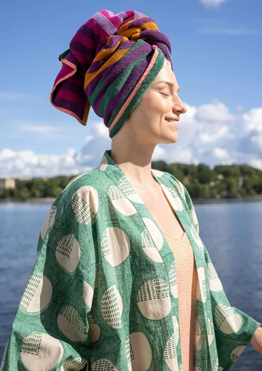 Kimono "Eclipse" i ekologisk bomull - grönt havsglas