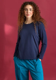 “Ylva” organic cotton/elastane jersey top - dark indigo