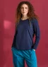 “Ylva” organic cotton/elastane jersey top (dark indigo XS)