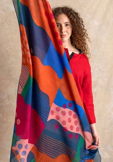 “Ariel” organic cotton scarf - Pacific blue