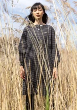 “Wavy” woven dress in organic cotton - black