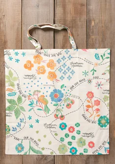 Fabric tote bag L in organic cotton - multicoloured