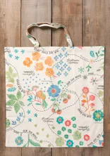 Fabric tote bag L in organic cotton - multicoloured