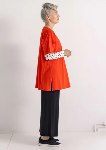 “June” organic cotton jersey tunic - lava red