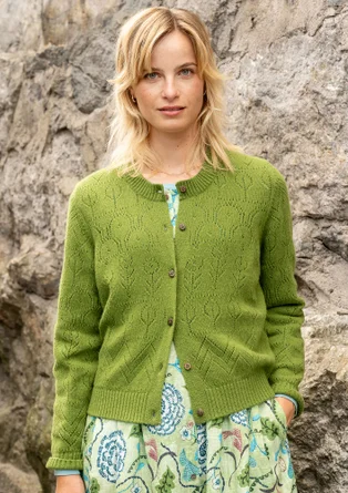 “Karamell” cardigan in lambswool/nylon - birchleaf