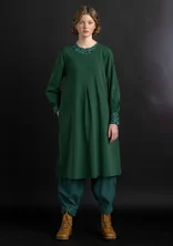 Trikåklänning "Ylva" i ekologisk bomull/elastan - mörkgrön