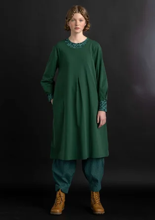 “Ylva” jersey dress in organic cotton/spandex - dark green