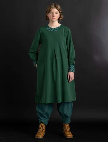 “Ylva” jersey dress in organic cotton/spandex - dark green