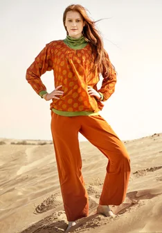 “Daisy” jersey pants in organic cotton - henna