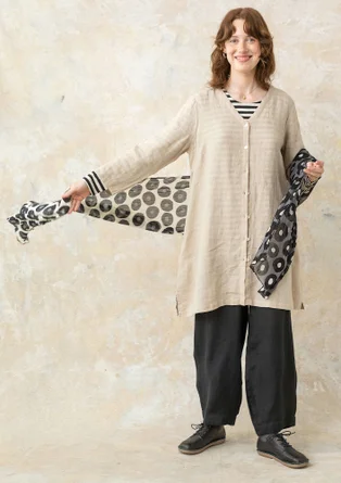 Woven blouse in linen - dark natural