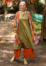 “Shiva” woven organic cotton dress - green pepper