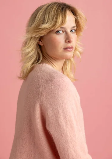 Cardigan in wool/cotton/alpaca - pink marble