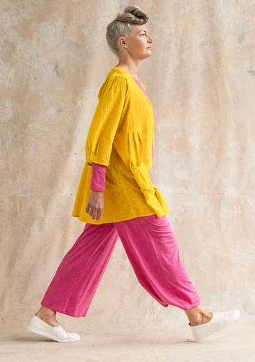 “Ada” jersey pants in lyocell/spandex - hibiscus/patterned