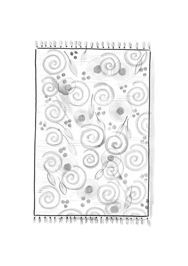 “Cumulus” organic cotton throw blanket - forget-me-not