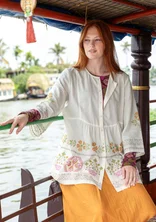 “Girlang” tunic in organic cotton - feather