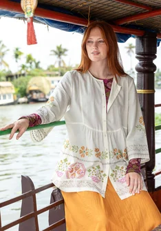 “Girlang” organic cotton tunic - feather