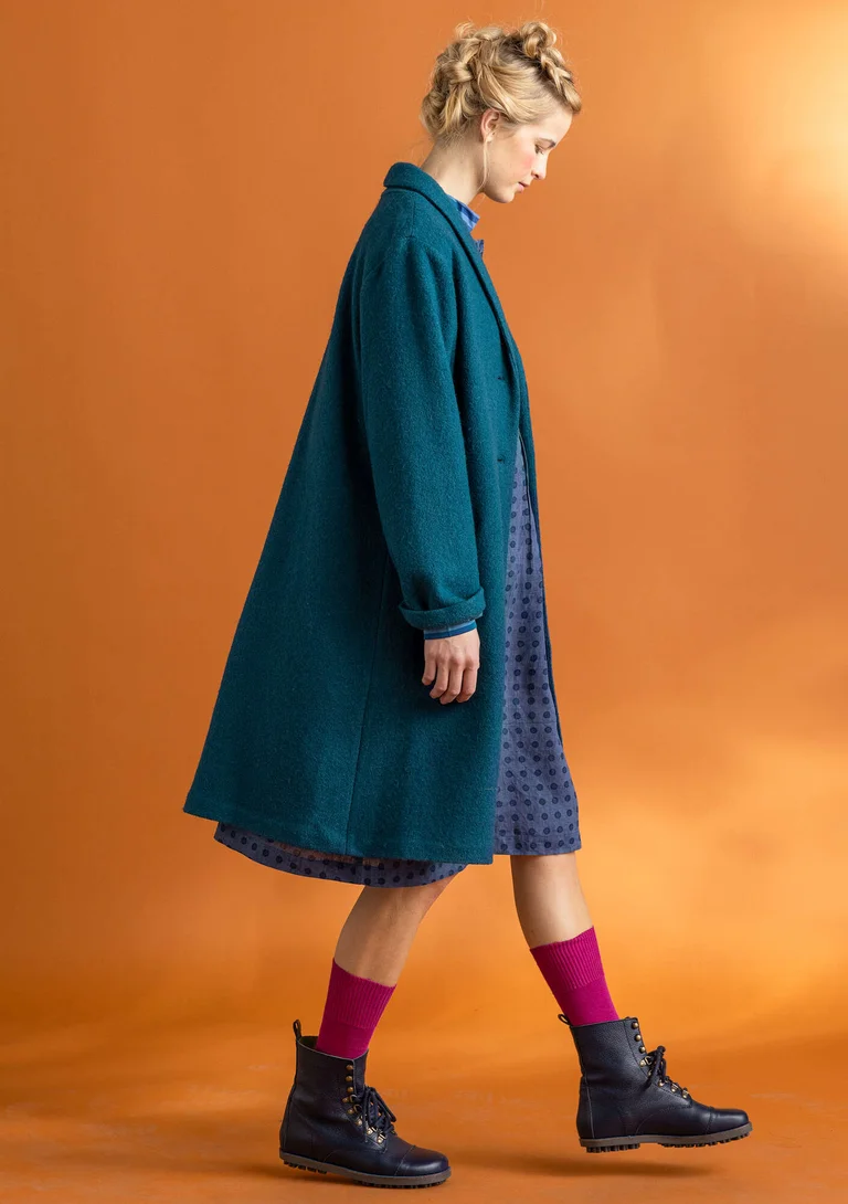 Wool-blend coat - dark petrol blue