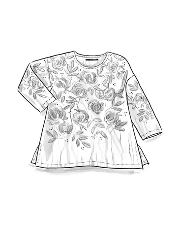 Bluse „Rose Garden“ aus Seide - schwarz