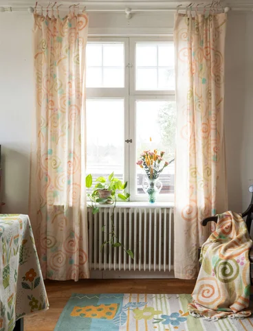 “Cumulus” curtain in organic cotton - light sand