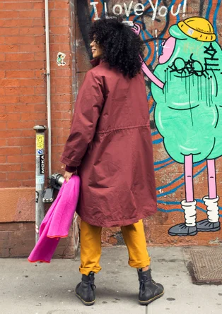 Parka "Madison" en coton biologique avec veste sans manches détachable - rouge betterave