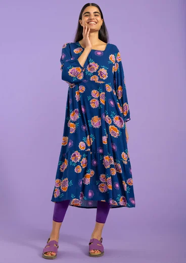 Robe en viscose tissée - bleu indigo