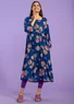 Woven viscose dress (indigo blue S)