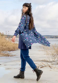 Robe "Borealis" en coton biologique tissé - indigo léger