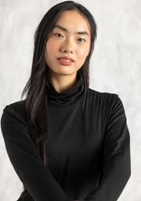 Lyocell/spandex jersey turtleneck - black