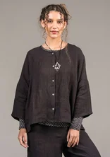 Woven “Bodil” blouse in linen - black
