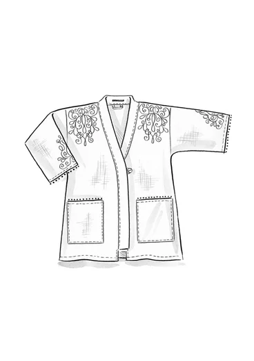 Veste kimono en coton biologique/lin - pétrole foncé