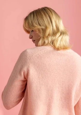 Cardigan in wool/cotton/alpaca - pink marble