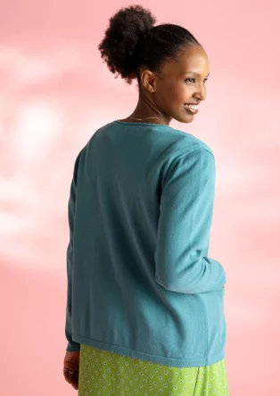 Organic/recycled cotton cardigan - teal