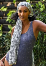 “Bow” shawl in organic cotton - carbon