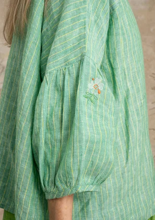 Linen blouse - lotus green/striped