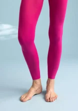 Solid-colored leggings in recycled nylon - pink begonia