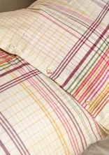 “Rainbow��” pillowcase in organic cotton - elderflower