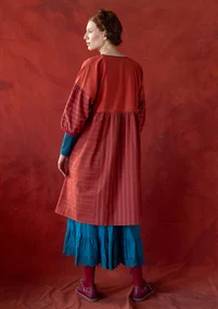 Robe "Sofia" en coton biologique tissé - rouge garance