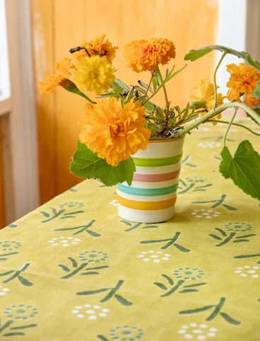 Tischdecke „Chai“ aus Öko-Baumwolle - blattgrün