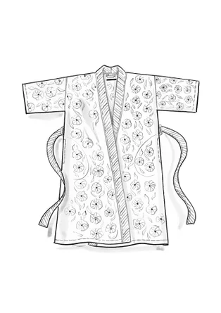 “Poppies” kimono in organic cotton - heather