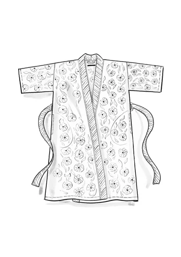 “Poppies” kimono in organic cotton - heather