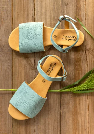 Sandalen „Savanna“ aus Nubukleder - jade