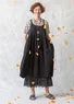 Woven dress in organic cotton (black S)