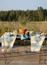 “Lemon Tree” table runner in organic cotton (sea blue One Size)