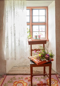 Desert Bloom curtain white