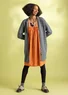 Longline blazer in felted organic wool (graphite XXL)